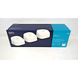 eero 6 Dual-Band Mesh Wi-Fi 6 System 3-pack AX1800 M110311 - Used, in box